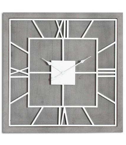 Hill Interiors Williston Square Wall Clock (Silver/Gray) (60cm x 5cm x 60cm) - UTHI4205