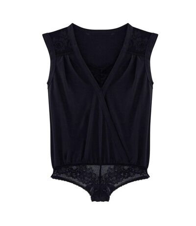 Body tanga noir/crème Hymne à l'Amour