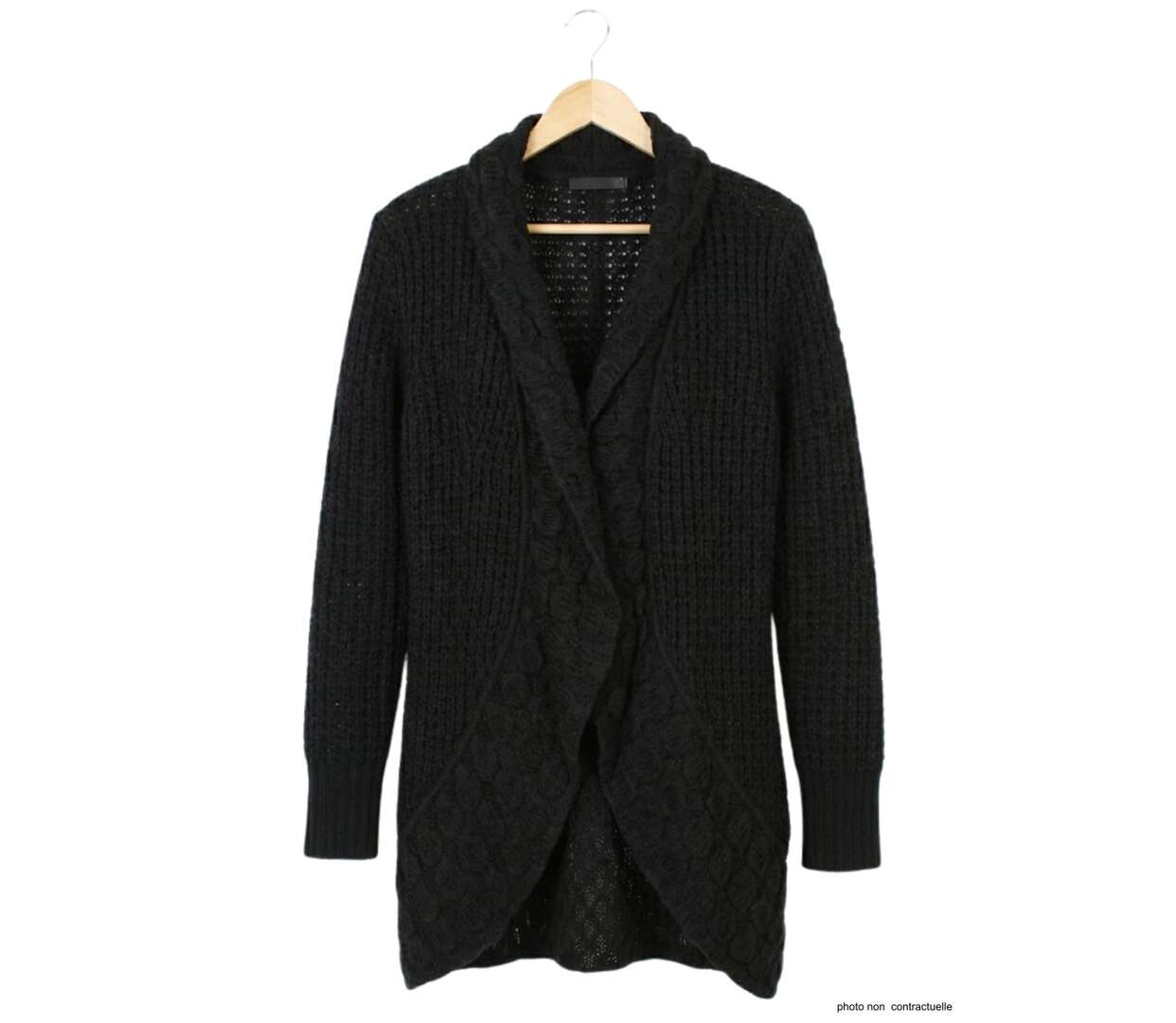 Gilet Femme Maille Douce Noir (Réf. AH1173N)-5