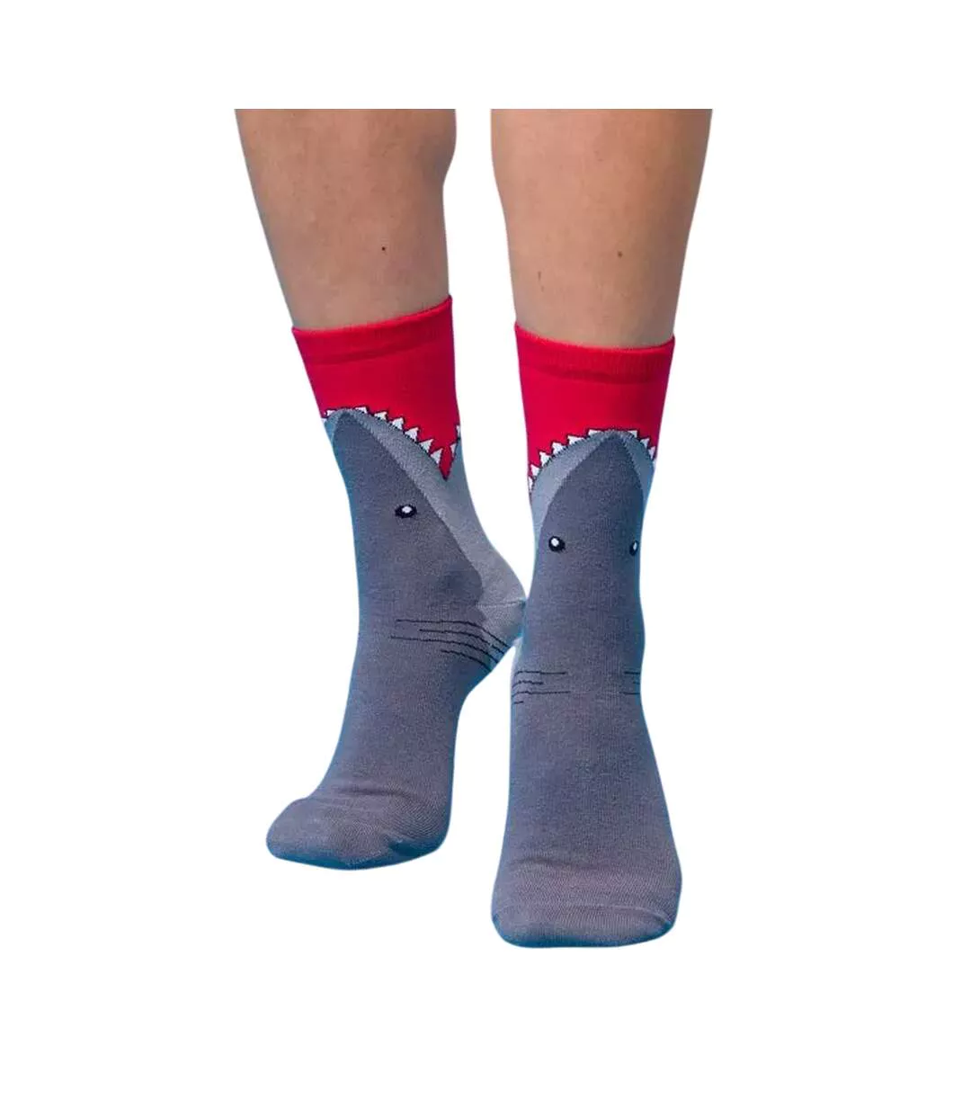 Chaussettes Bite Adulte Rouge Gris Jaws-2