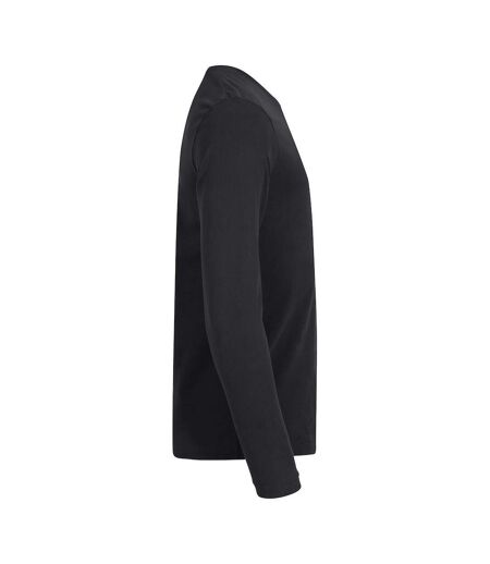 Mens Premium Long-sleeved T-shirt Black Clique