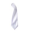 Premier Mens Plain Satin Tie (Narrow Blade) (Pack of 2) (White) (One Size) - UTRW6934