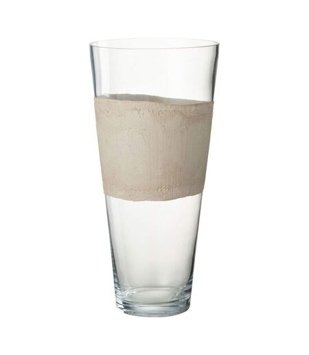 Vase Déco en Verre Delph 45cm Transparent & Beige