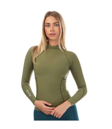 Womens/ladies Series-3 Thermal Long-sleeved Top Khaki Green Skins