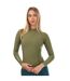 Womens/ladies Series-3 Thermal Long-sleeved Top Khaki Green Skins-1