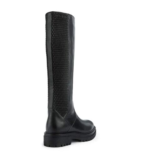 Geox Womens/Ladies D Iridea J Leather Knee-High Boots (Black) - UTFS9569