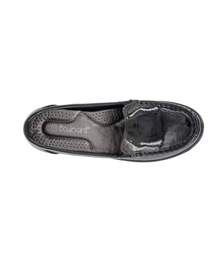 Boulevard Womens/Ladies Patent PU Loafers (Black) - UTDF2339