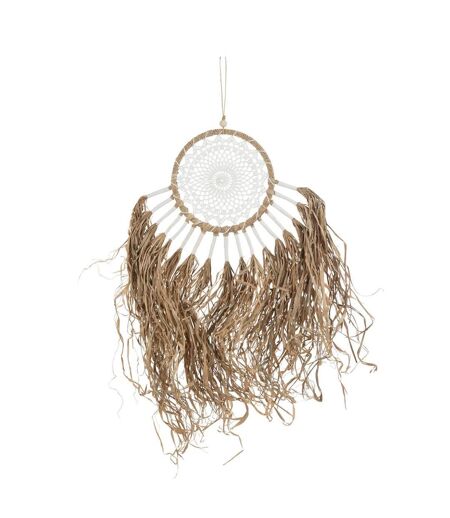 Attrape-Rêves Déco en Raphia Franges 65cm Naturel