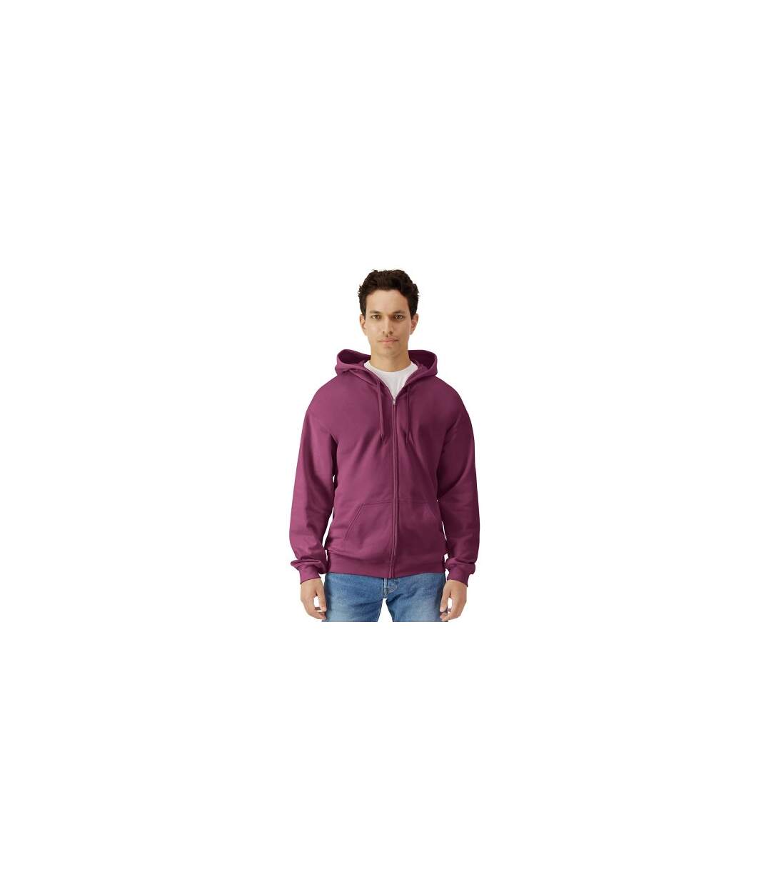 Veste À Capuche Softstyle Homme Bordeaux Foncé Gildan-1