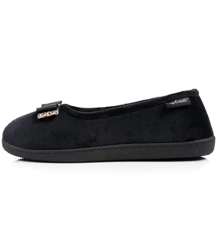 Isotoner Chaussons Ballerines femme microvelours semelle ergonomique soutien voûte plantaire