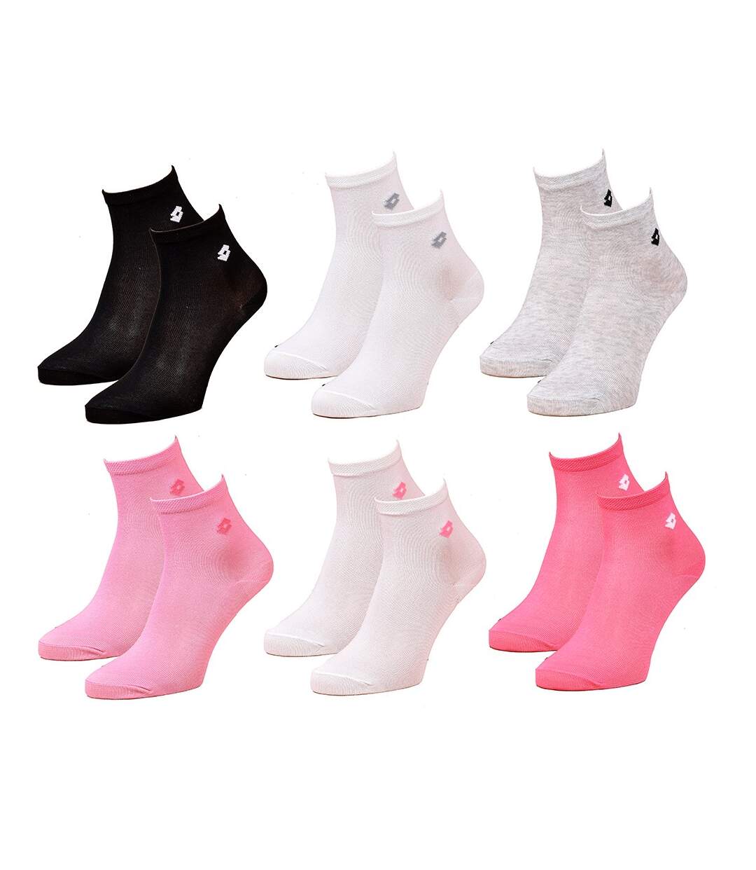 Chaussettes Femme LOTTO Socquettes Pack de 6 Paires Coton Mercerisé-1