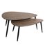 Duo de table basses en MDF effet bois de Noyer - Marron-1