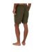 Mens Relaxed Fit Swim Shorts Khaki Green Threadbare-3