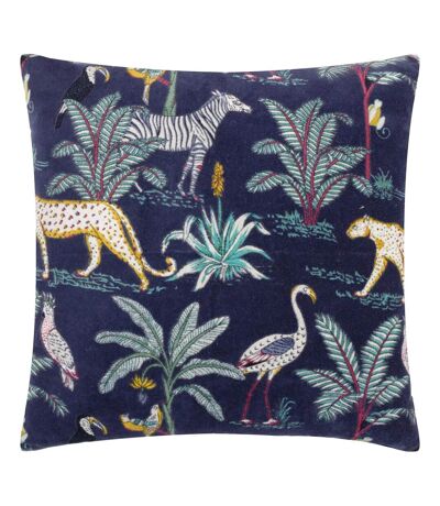 Tropics wilds cotton tropical cushion cover 55cm x 55cm navy Wylder