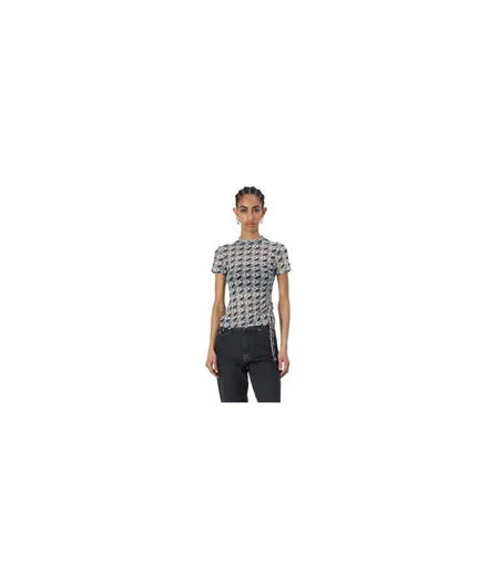 T-shirt Motif/style Lettrage Femme Gris Hugo