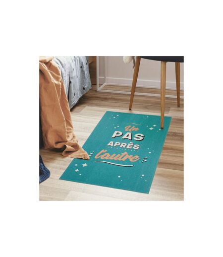 Tapis Déco Un Pas Après l'Autre 50x80cm Bleu
