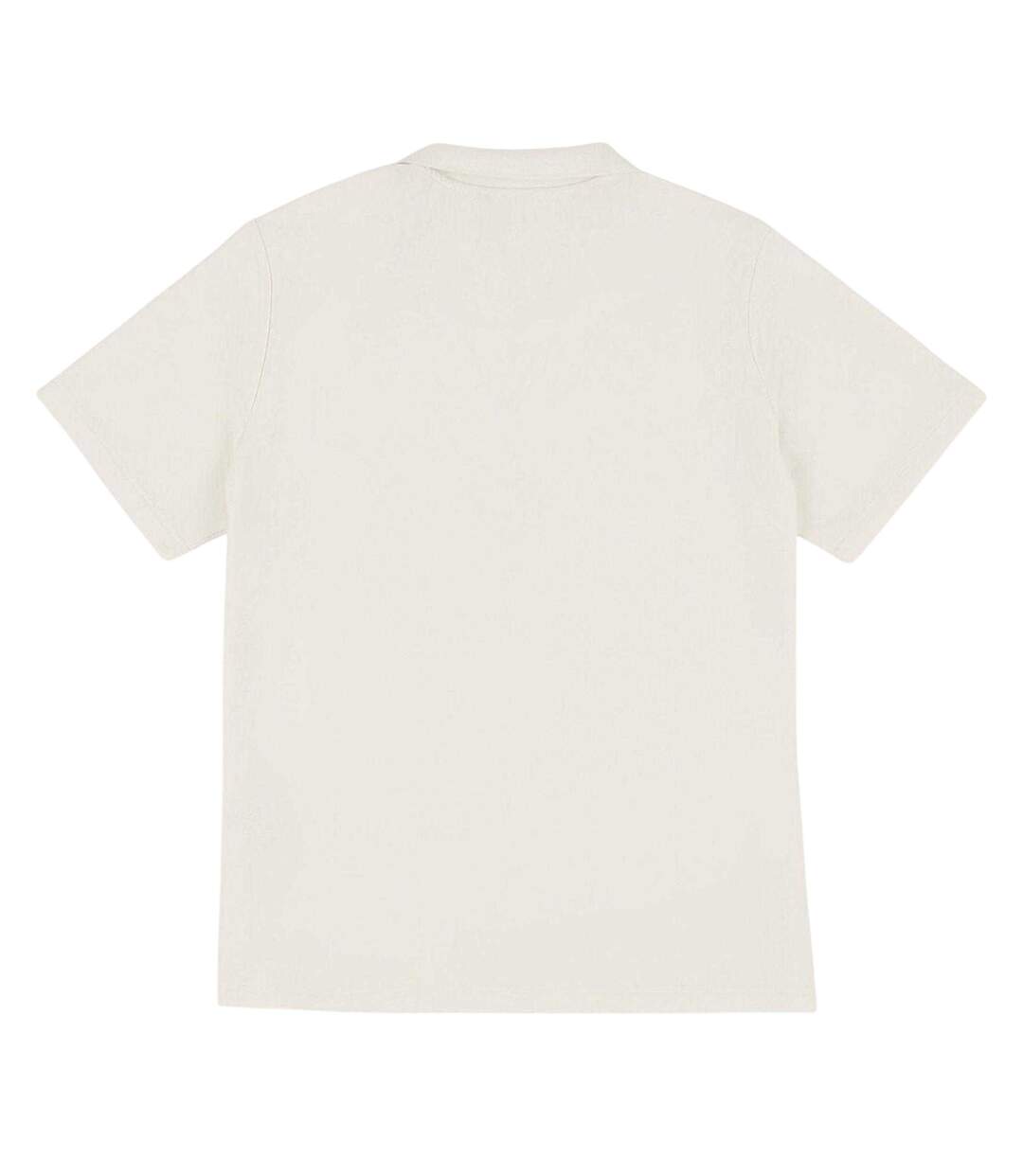 Mens Abrey Herringbone Relaxed Fit Polo Shirt White Prevu-3