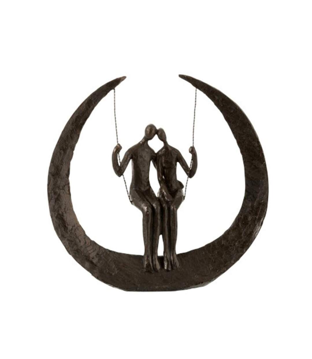 Statuette Déco Couple Balançoire 30cm Marron-1