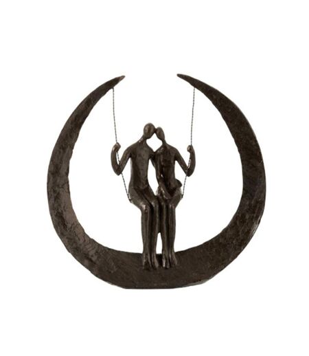 Statuette Déco Couple Balançoire 30cm Marron