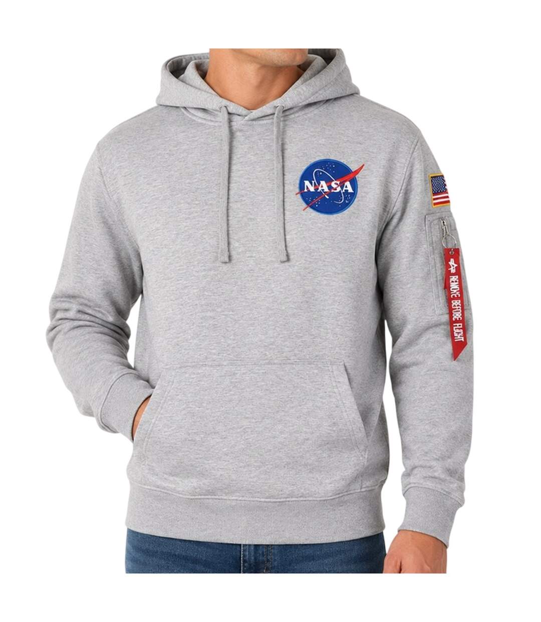 Mens Space Shuttle Cotton Blend Hoodie Grey Heather NASA-3