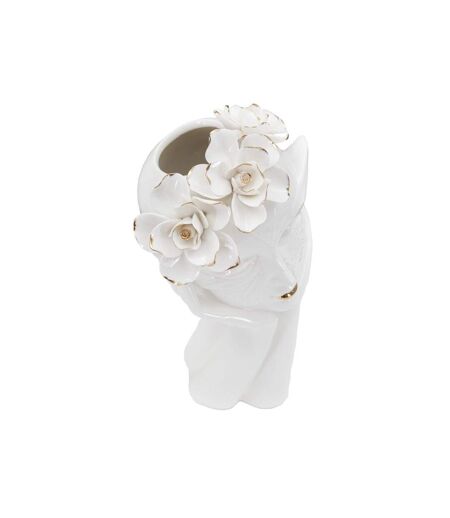 Vase Déco en Porcelaine Woman Mask 27cm Blanc