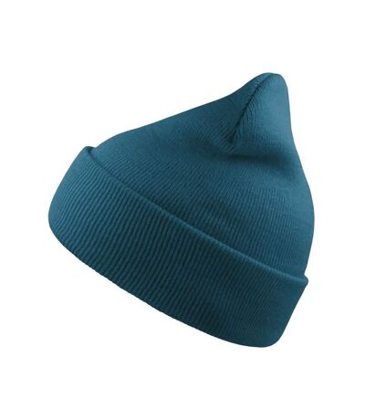 Wind double skin beanie with turn up sapphire blue Atlantis