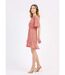 Robe courte imprimée taille élastiquée-3