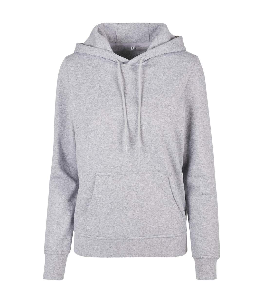 Sweat À Capuche Basic Femme Gris Chiné Build Your Brand-1