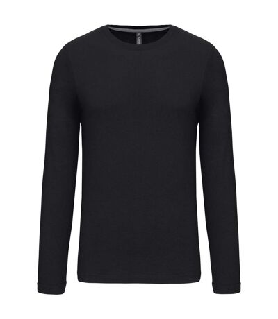 T-shirt manches longues col rond - K359 - noir - homme