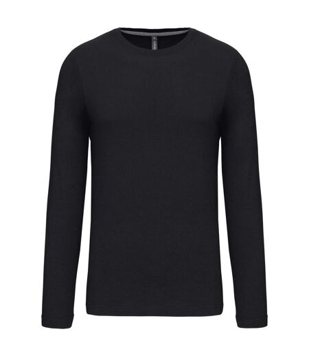 T-shirt manches longues col rond - K359 - noir - homme