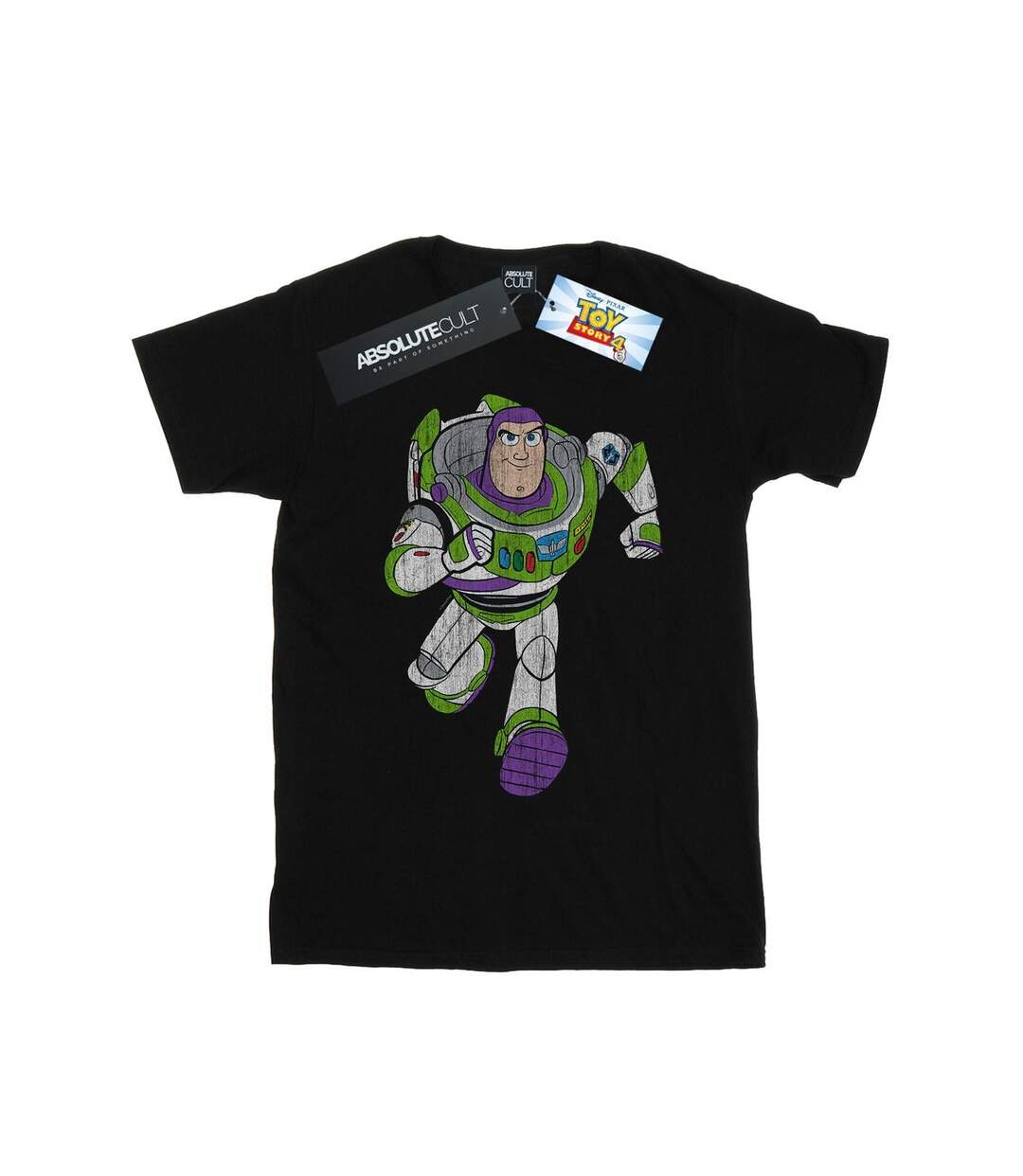 Disney Womens/Ladies Toy Story 4 Classic Buzz Lightyear Cotton Boyfriend T-Shirt (Noir) - UTBI47043-1