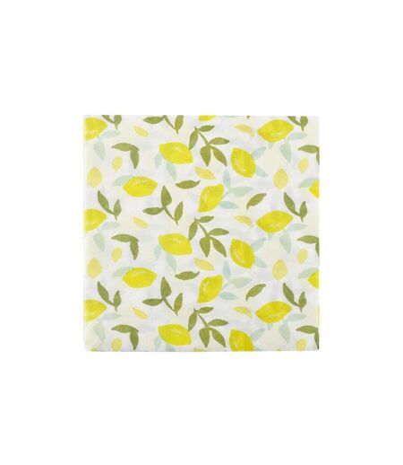 Lot de 20 Serviettes en Papier Citron 33x33cm Jaune & Vert