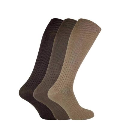 3 Pack Mens Long Knee High Lightweight 100% Cotton Soft Breathable Socks