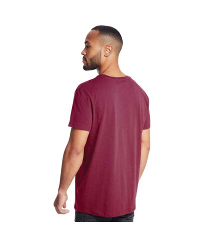 Mens organic t-shirt burgundy Mantis