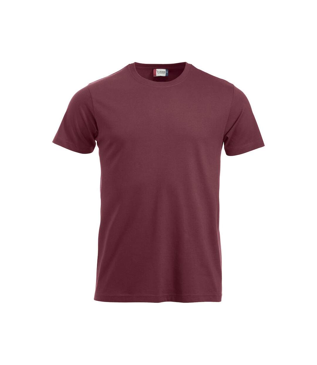 Mens new classic t-shirt burgundy Clique