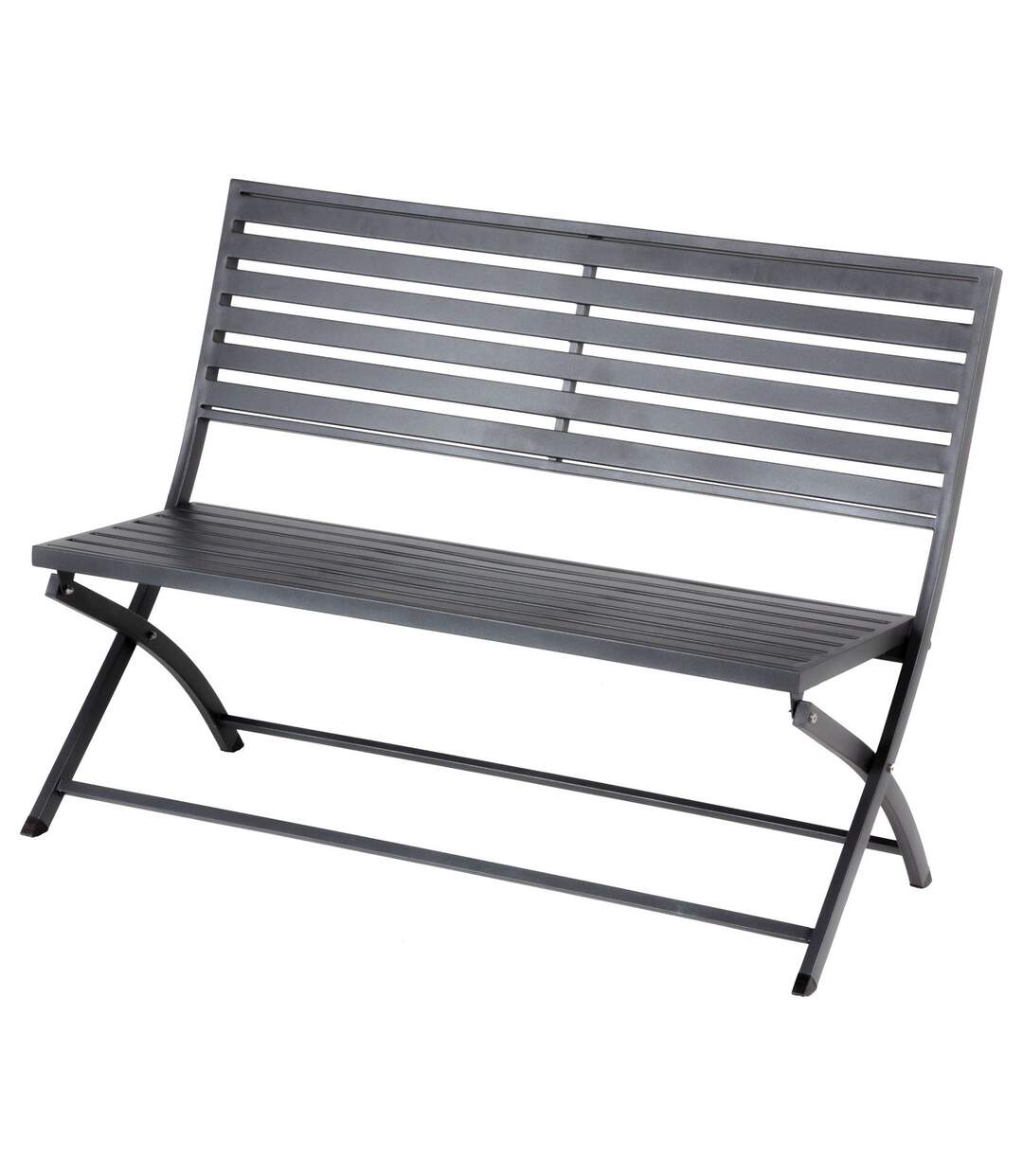 Banc de jardin pliable Olbia - L. 122 x H. 89 cm - Gris graphite-1