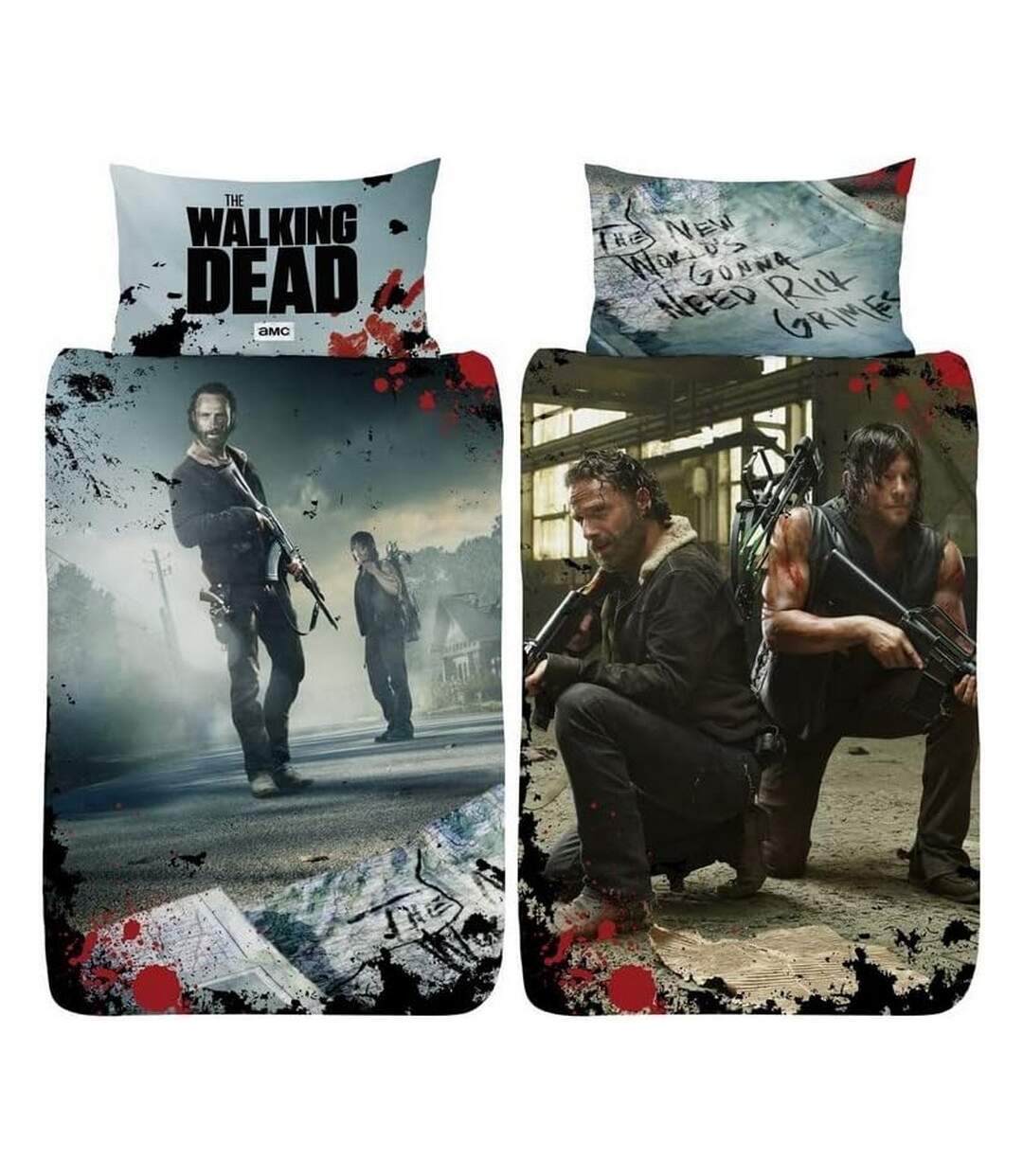 Rick & Daryl Reversible Duvet Set Multicoloured The Walking Dead-1