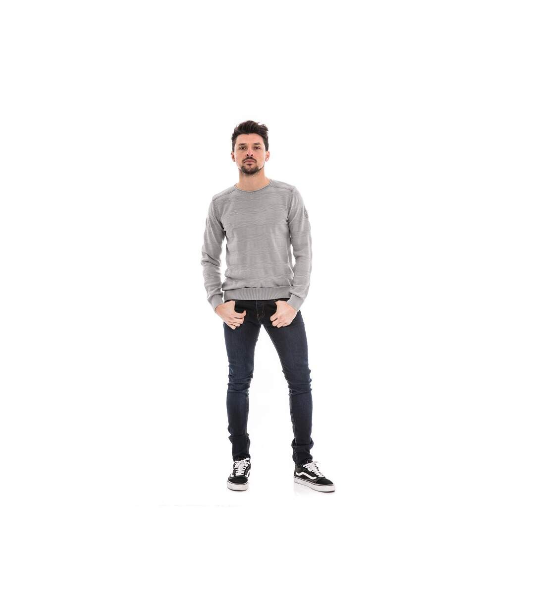 Pull col rond pur coton ADALYS-4