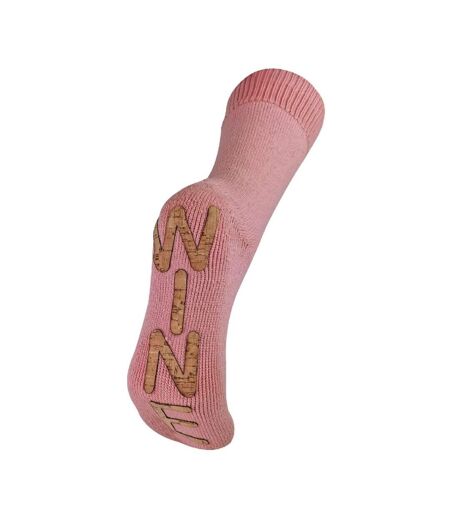1 Pack Ladies Novelty Wine Slipper Socks with Cork Grips