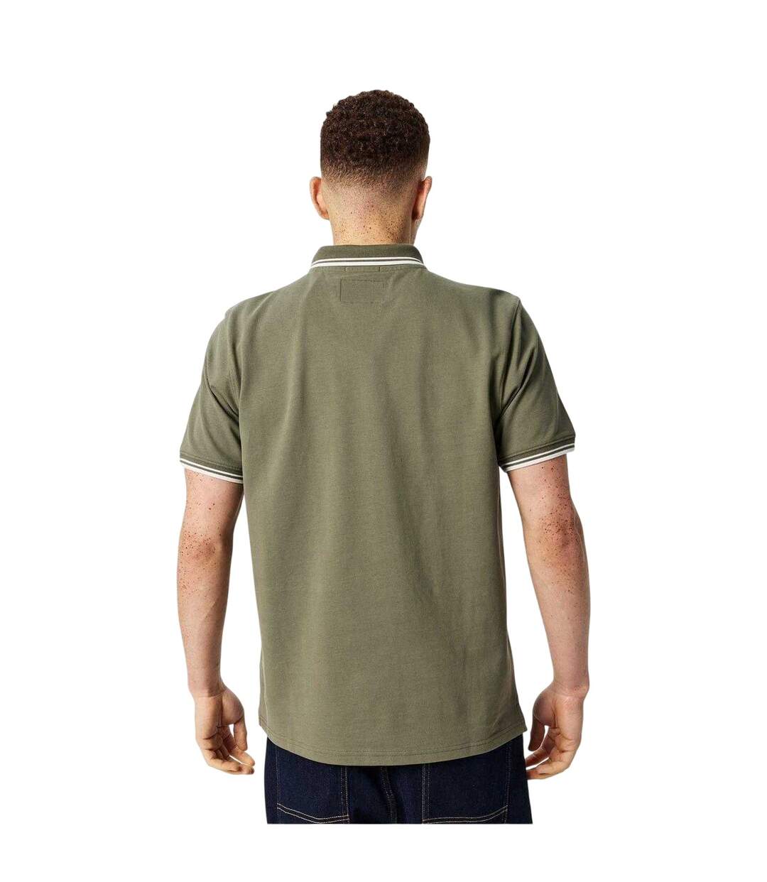 Polo Motif/style Rayure Contrastée Sur Bord Edgeware Homme Kaki Jack Wills-3