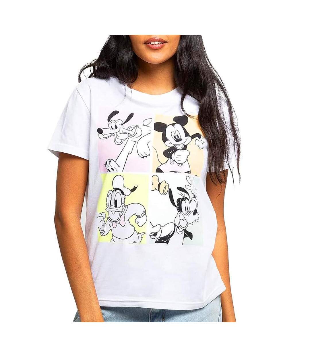 T-Shirt blanc femme disney mickey & friends 90s-1