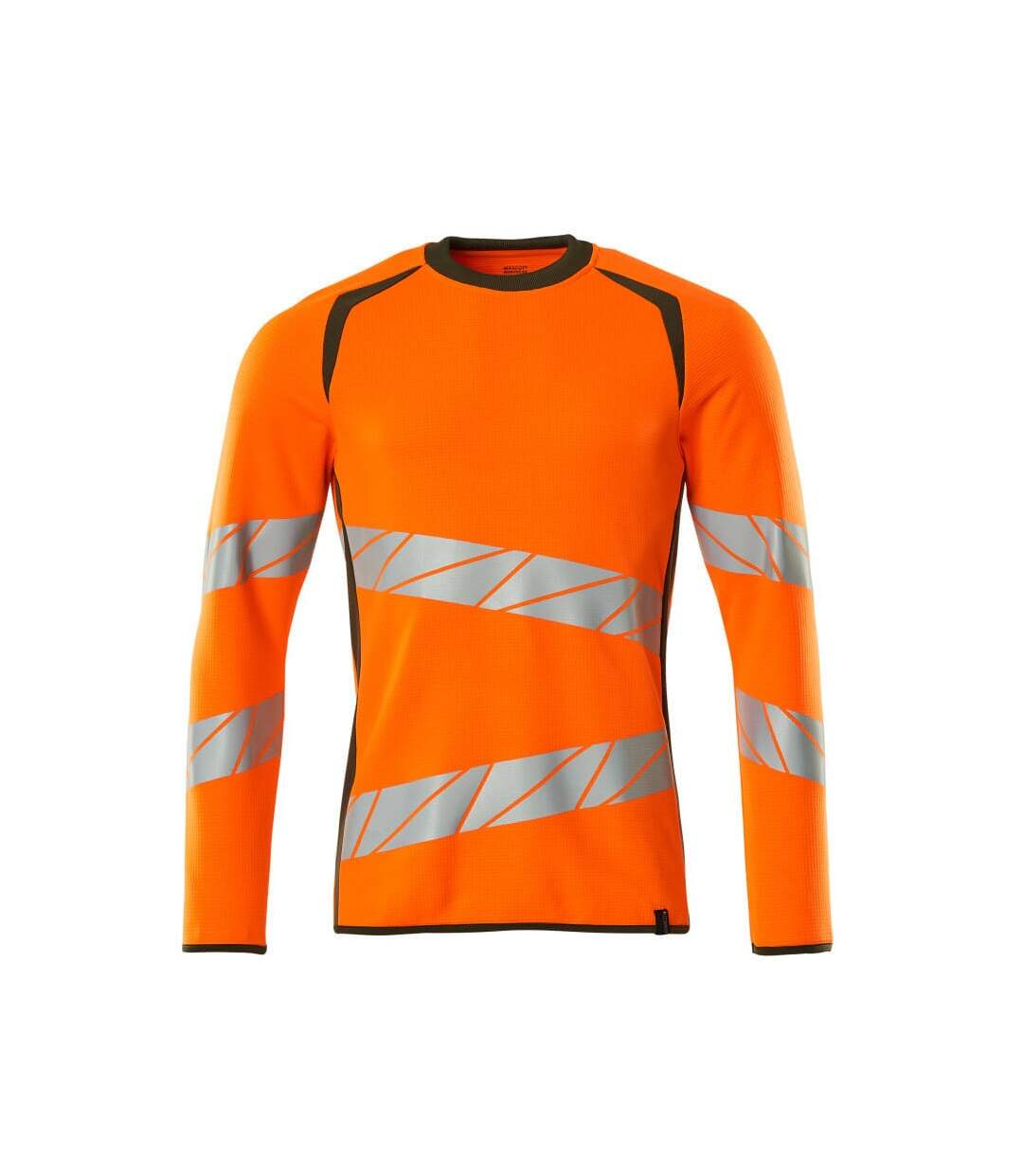 Sweat Motif/style Deux Tons Accelerate Safe Premium Homme Orange Fluo Vert Kaki Foncé Mascot-1