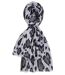 Foulard léger coeur léopard avec dorure pour femme - Couleur noir-2