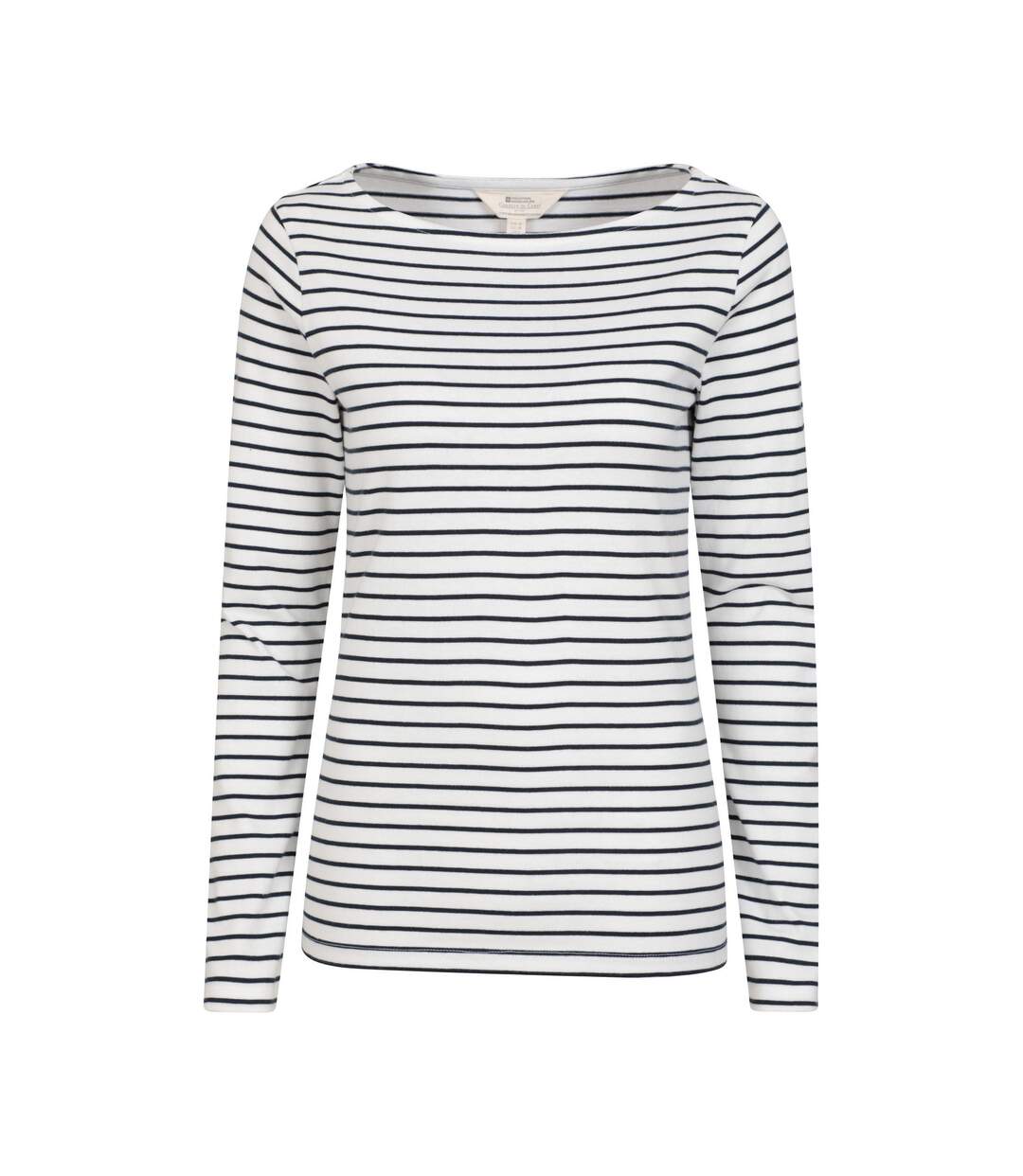 Womens/ladies St Ives Crew Neck Top Cream Mountain Warehouse-1