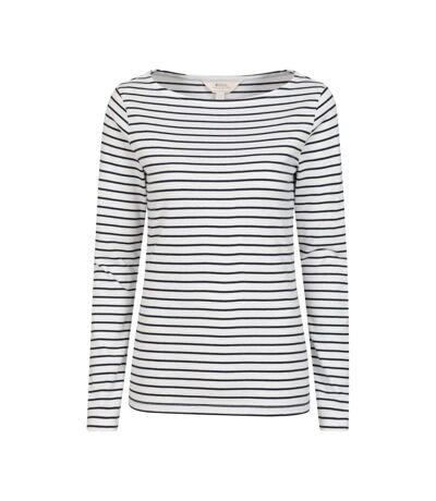 Womens/ladies St Ives Crew Neck Top Cream Mountain Warehouse