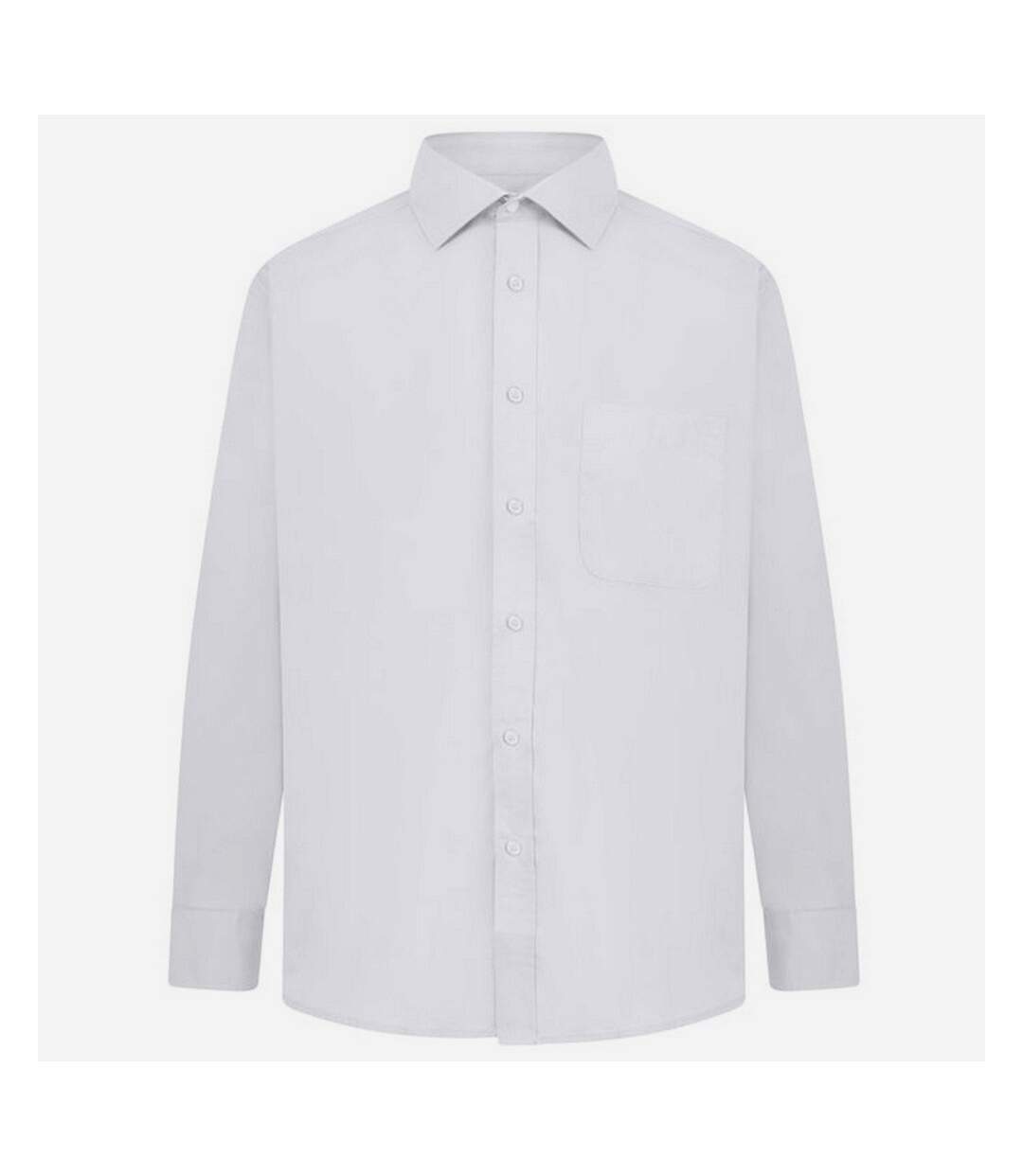 Absolute Apparel Mens Long Sleeved Classic Poplin  Shirt (White) - UTAB117-2