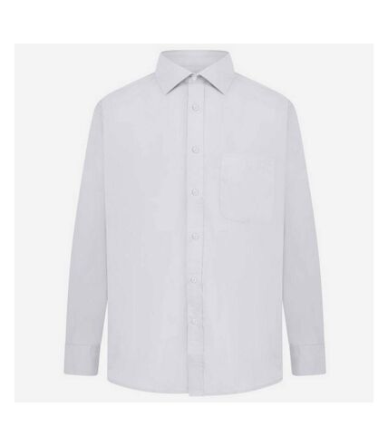 Absolute Apparel Mens Long Sleeved Classic Poplin  Shirt (White)
