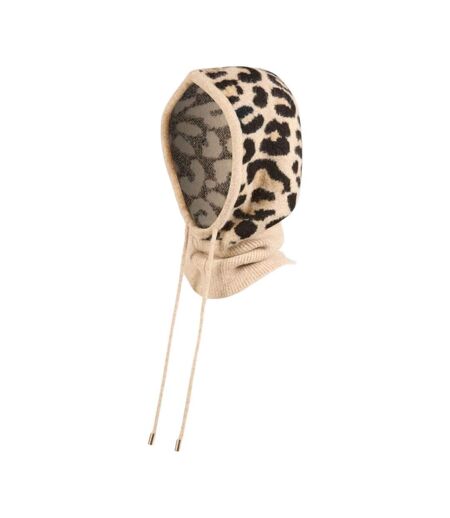 Cagoule léopard beige/noire à motifs femme morgan
