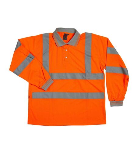 Warrior Polo de sécurité Hi-Vis à manches longues unisexe pour adultes (Orange) - UTPC6359