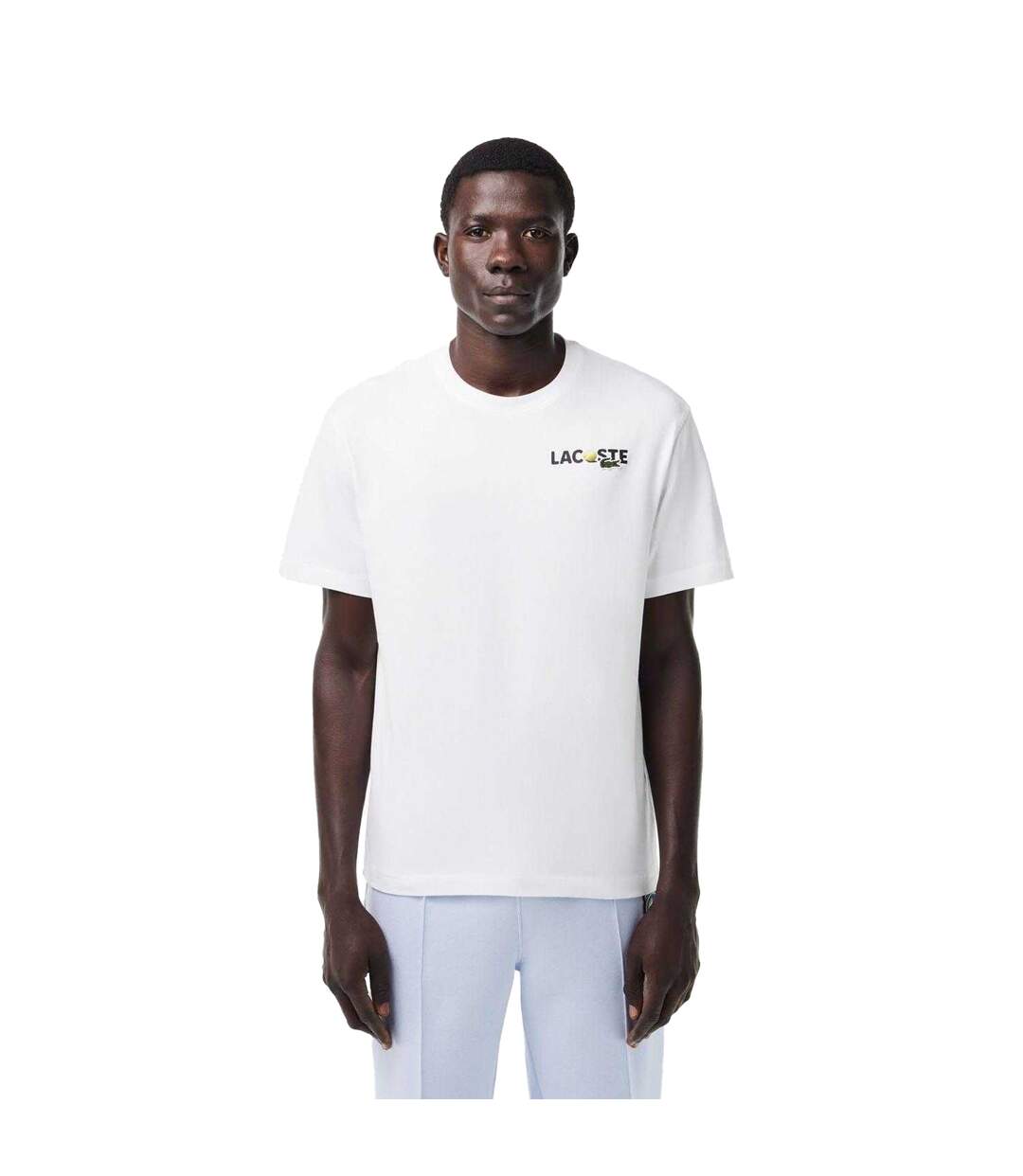 T-shirt Style Imprimé Au Dos Homme Blanc Lacoste-1